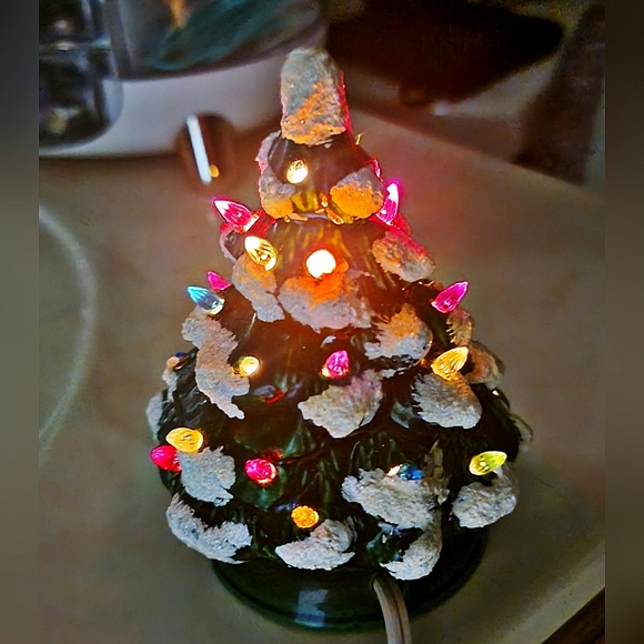 Other - #Vintage 1970's #Ceramic Snow-Capped Mini #Christmas Tree 4.5" Tall